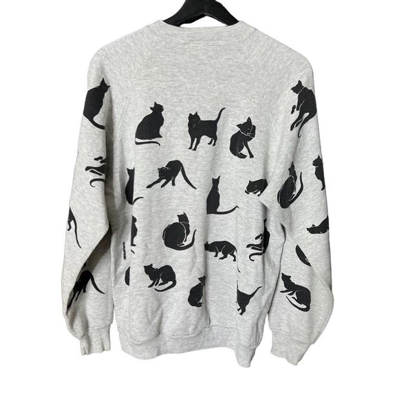 VTG Michigan Rag Cats All Over Crewneck XL - Picture 2 of 5